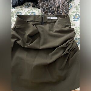 Zara army green skirt-flattering!